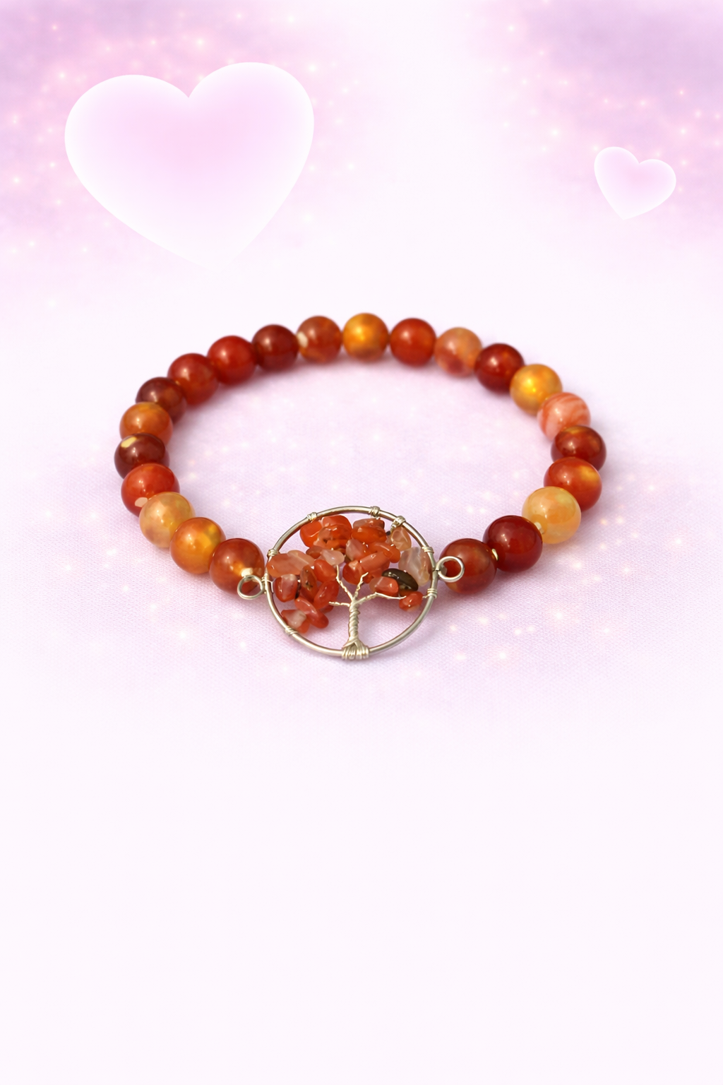 Carnelian Agate Tree of Life Bracelet