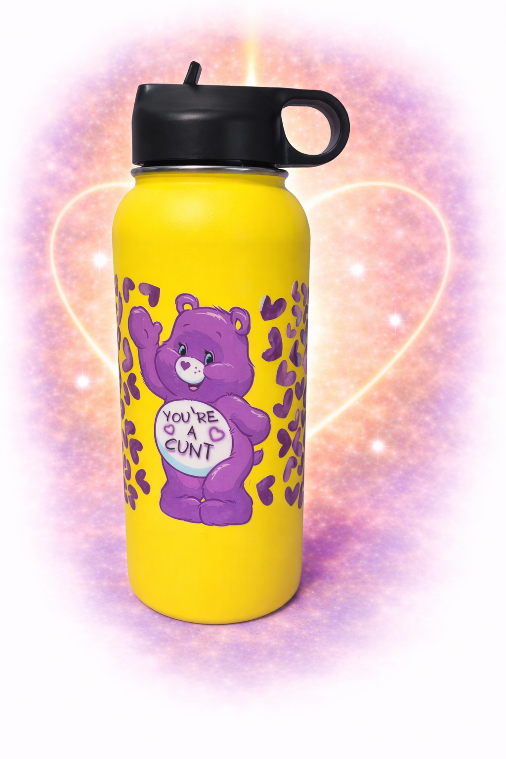 Large Drink bottle with Purple Swear Bear