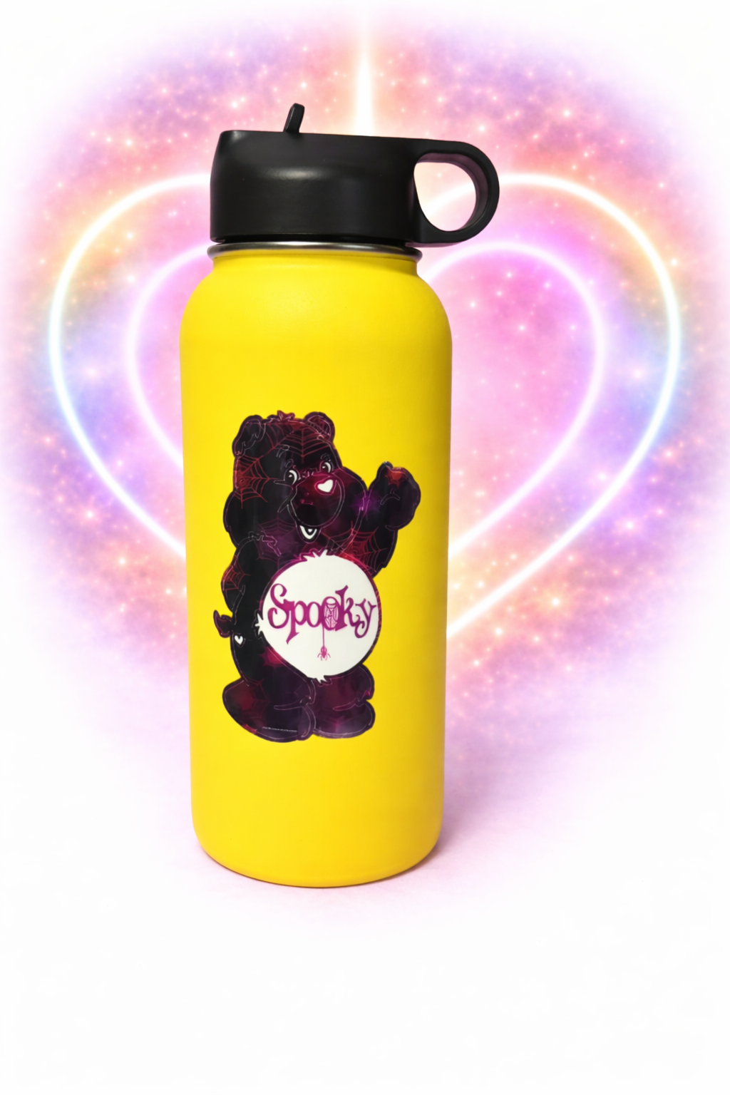 Large Drink Bottle with Purple/Black Swear Bear