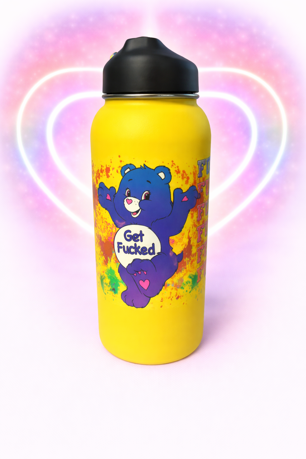 Large Drink bottle with Colour Swear Care Bear