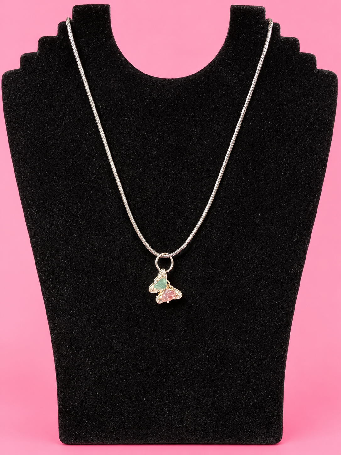 Green Aventurine & Strawberry Quartz Butterfly