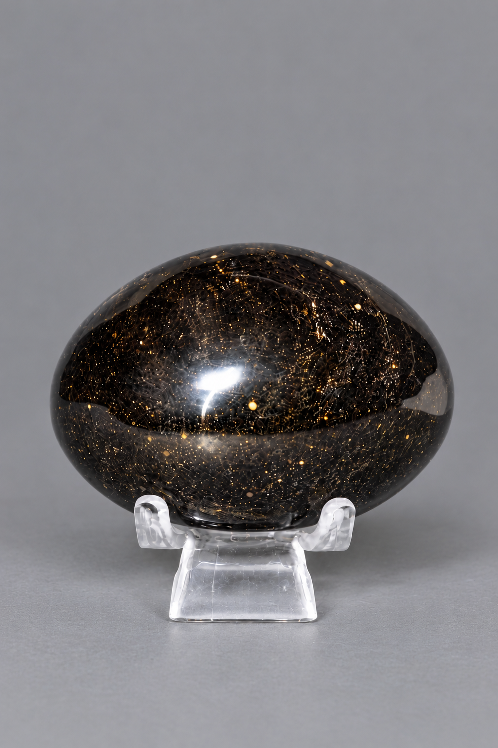 Golden Sheen Obsidian Palm Stone