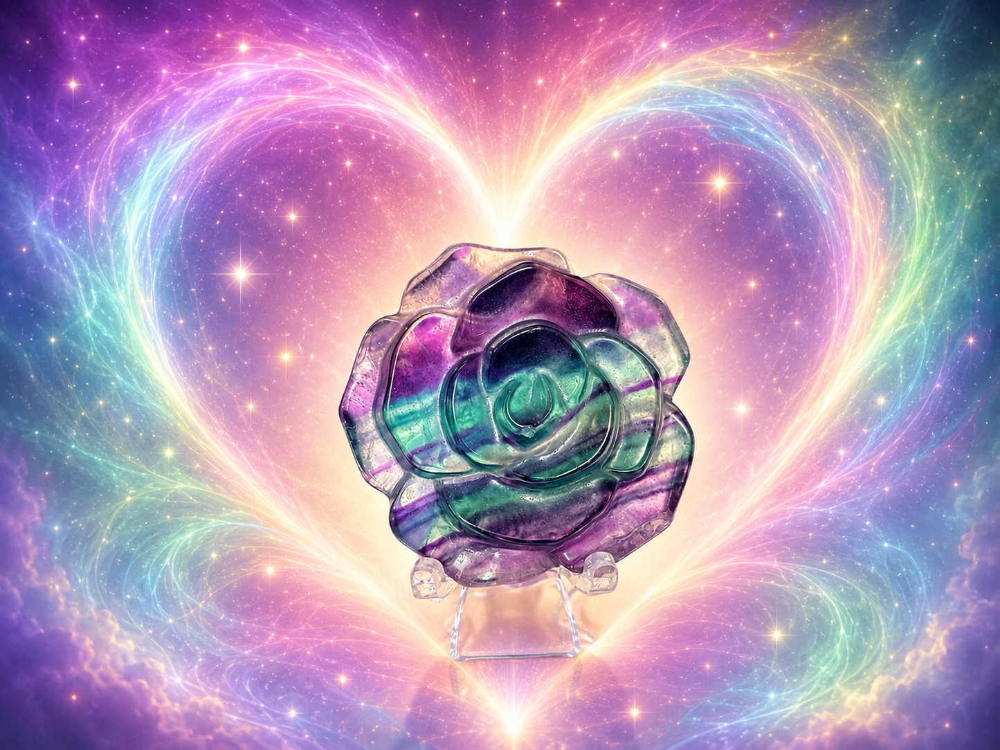 Rainbow Fluorite Flower