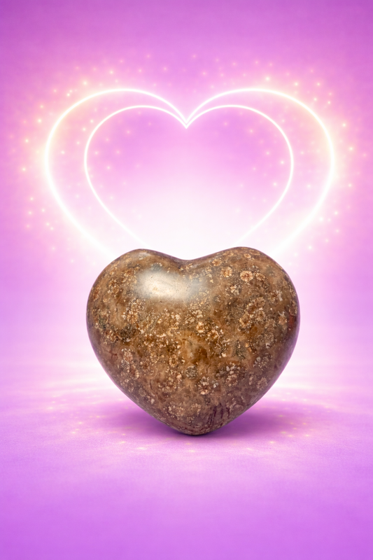 Fossil Jasper Heart