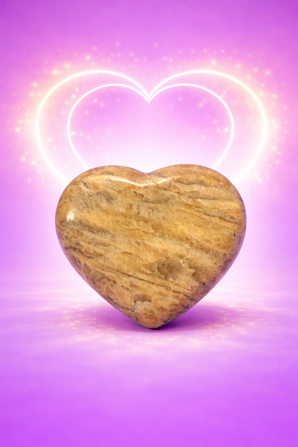 Feldspar with Smoky Quartz Large Heart