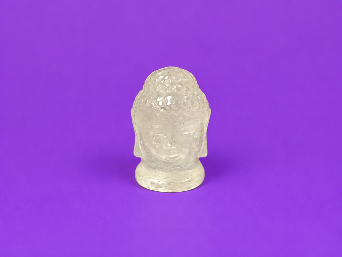 Clear Quartz  Buddha Heads