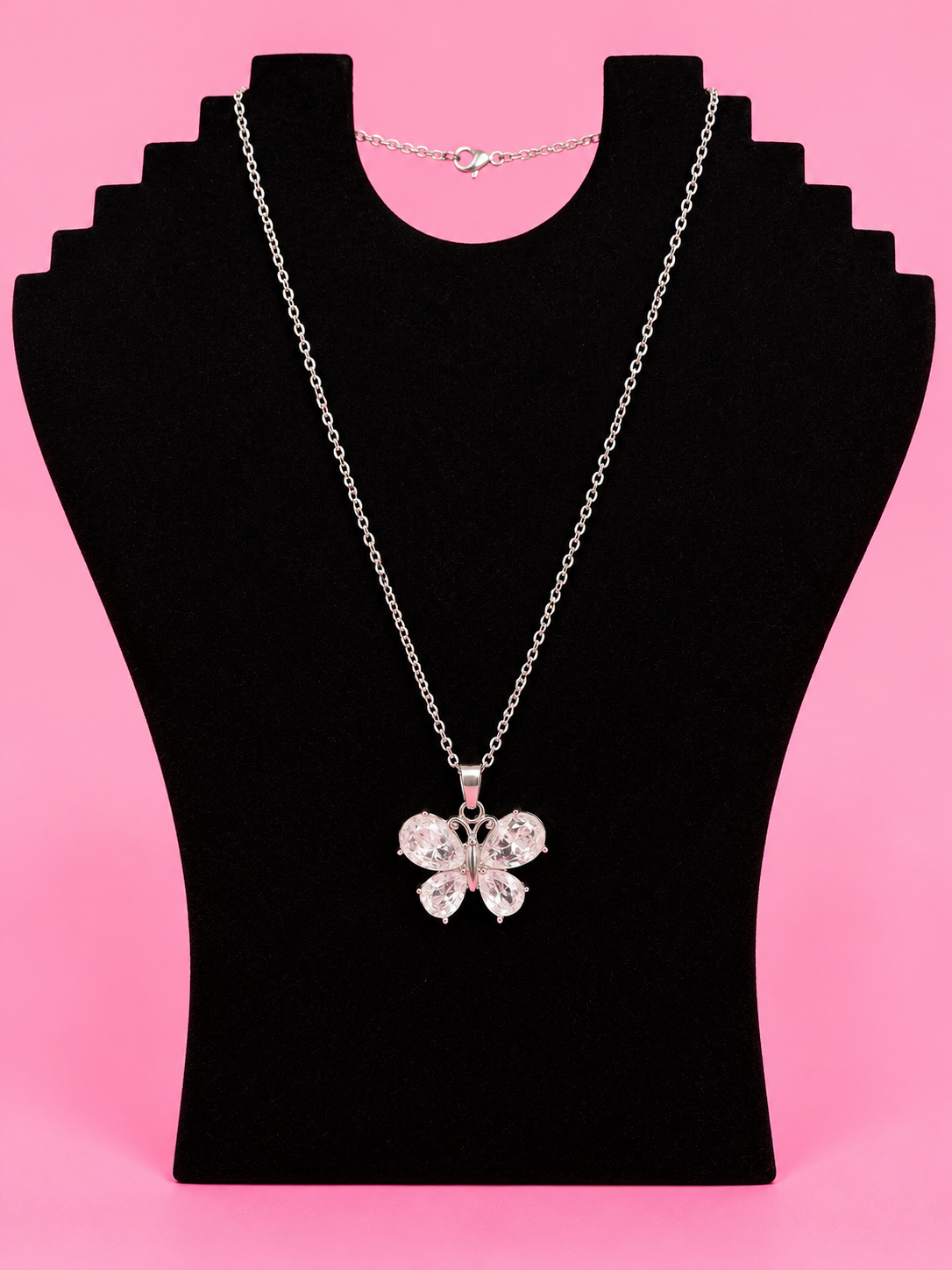 Assorted Crystal Butterflies Necklace