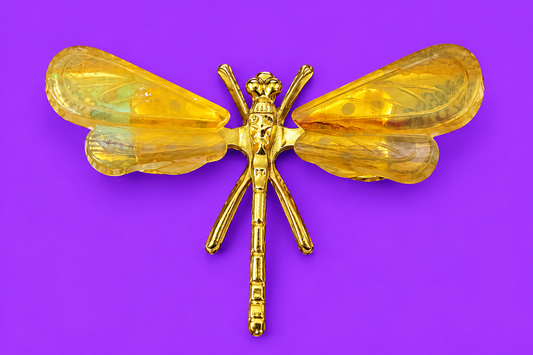 Yellow Fluorite Dragonfly
