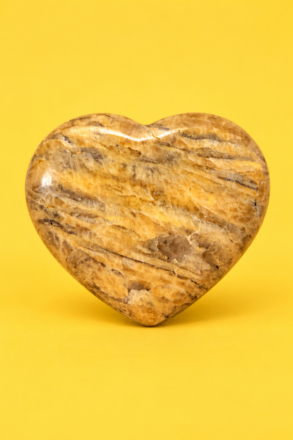 Feldspar with Smoky Quartz Large Heart