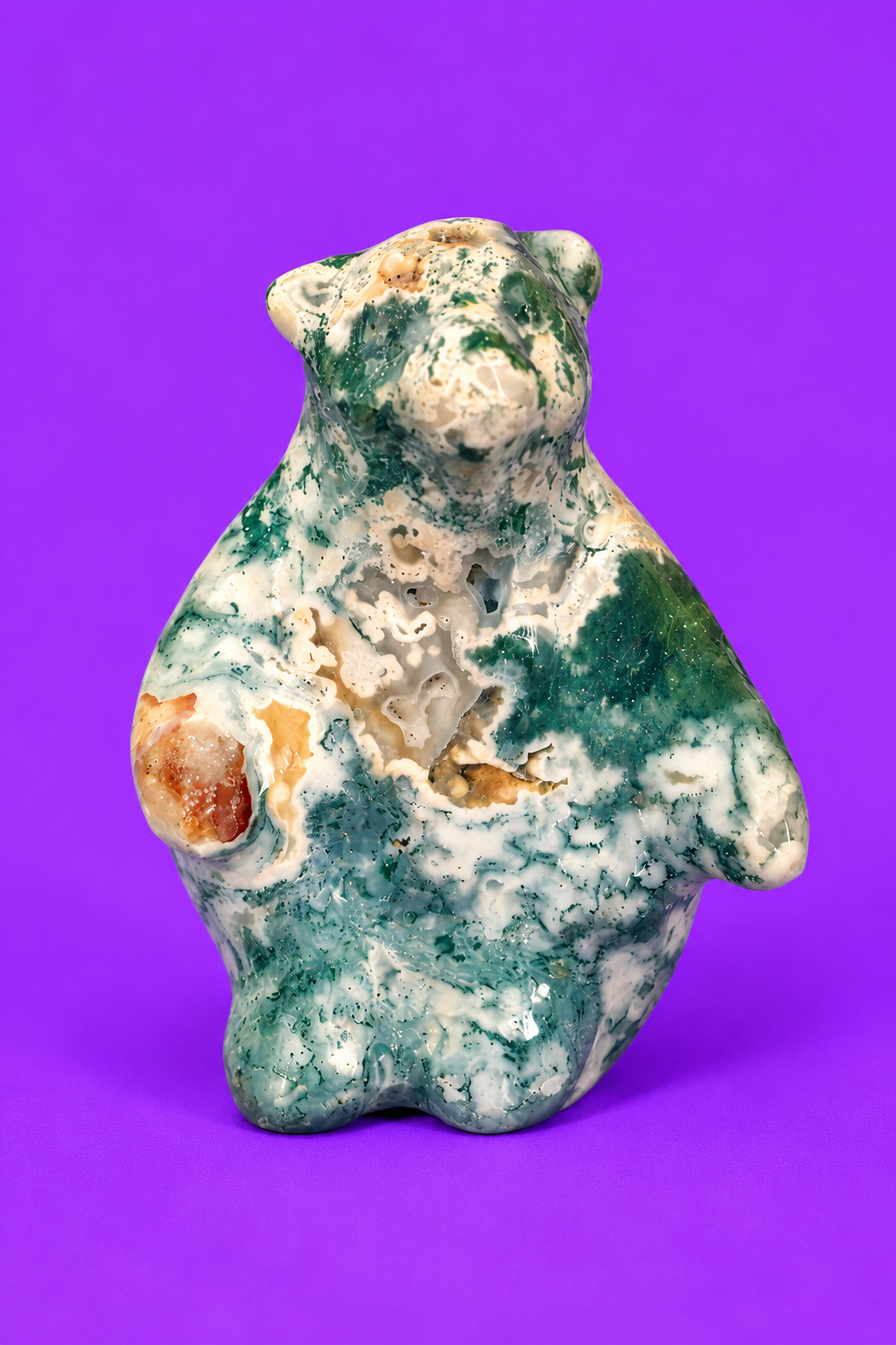 Moss Agate Bear
